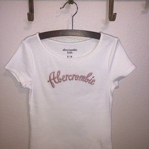 Abercrombie Kids Short Sleeve Ribbed White Shirt Girls